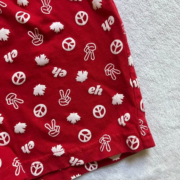 Joe Fresh Baby Shorts 18-24M Red Maple Leaf Print | Canada Day Cotton Pull-On - Picture 4 of 14